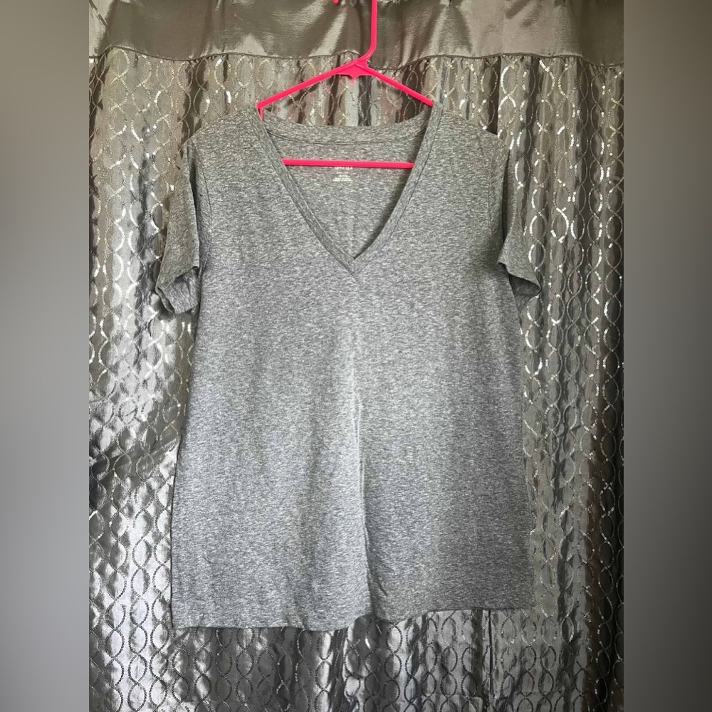 Gray Mossimo Supply Co V-Neck T-Shirt